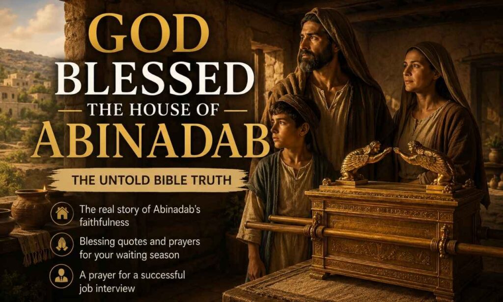 The House of Abinadab with the Ark of the Covenant, illustrating God's presence, faithfulness, and the biblical story of Abinadab's household.